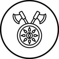zwei Achsen und Schild Vektor Symbol Stil