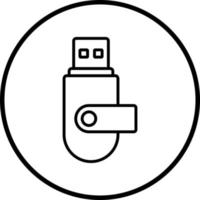 USB Blitz Fahrt Vektor Symbol Stil