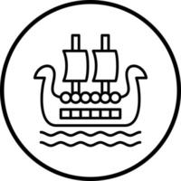 Wikinger Schiff Vektor Symbol Stil