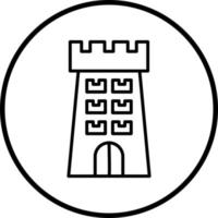 Schloss Turm Vektor Symbol Stil