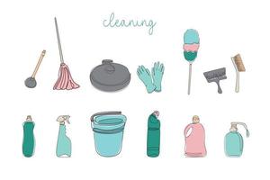 Hintergrund von Reinigung Ausrüstung. Vektor Illustration