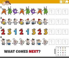 pedagogiskt mönster spel för barn med seriefigurer vektor