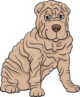 Shar Pei reinrassige Hund Cartoon Illustration vektor