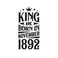 kung är född i november 1892. född i november 1892 retro årgång födelsedag vektor