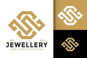 Brief s Diamant Schmuck Logo Vektor Symbol Illustration