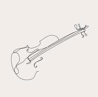 minimalistisk fiol linje konst, musik översikt teckning, strängad instrument, musikalisk skiss, vektor
