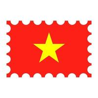 Porto Briefmarke mit Vietnam Flagge. Vektor Illustration.