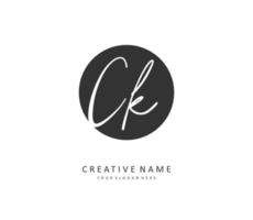 c k ck Initiale Brief Handschrift und Unterschrift Logo. ein Konzept Handschrift Initiale Logo mit Vorlage Element. vektor