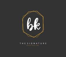 b k bk Initiale Brief Handschrift und Unterschrift Logo. ein Konzept Handschrift Initiale Logo mit Vorlage Element. vektor