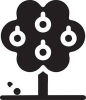 Baum Symbol Symbol Bild Vektor, Illustration von das Baum Botanik im schwarz Bild vektor