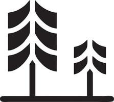 Baum Symbol Symbol Bild Vektor, Illustration von das Baum Botanik im schwarz Bild vektor