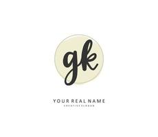 G k gk Initiale Brief Handschrift und Unterschrift Logo. ein Konzept Handschrift Initiale Logo mit Vorlage Element. vektor