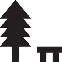 Baum Symbol Symbol Bild Vektor, Illustration von das Baum Botanik im schwarz Bild vektor