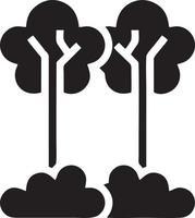 Baum Symbol Symbol Bild Vektor, Illustration von das Baum Botanik im schwarz Bild vektor