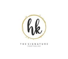 h k hk Initiale Brief Handschrift und Unterschrift Logo. ein Konzept Handschrift Initiale Logo mit Vorlage Element. vektor