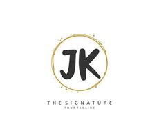 j k jk Initiale Brief Handschrift und Unterschrift Logo. ein Konzept Handschrift Initiale Logo mit Vorlage Element. vektor