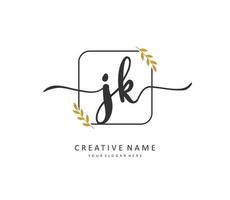 j k jk Initiale Brief Handschrift und Unterschrift Logo. ein Konzept Handschrift Initiale Logo mit Vorlage Element. vektor