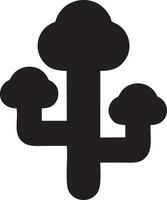 Baum Symbol Symbol Bild Vektor, Illustration von das Baum Botanik im schwarz Bild vektor