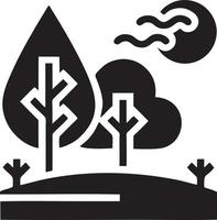 Baum Symbol Symbol Bild Vektor, Illustration von das Baum Botanik im schwarz Bild vektor