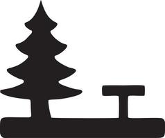 Baum Symbol Symbol Bild Vektor, Illustration von das Baum Botanik im schwarz Bild vektor