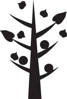 Baum Symbol Symbol Bild Vektor, Illustration von das Baum Botanik im schwarz Bild vektor