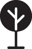 Baum Symbol Symbol Bild Vektor, Illustration von das Baum Botanik im schwarz Bild vektor