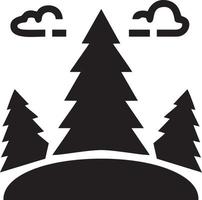 Baum Symbol Symbol Bild Vektor, Illustration von das Baum Botanik im schwarz Bild vektor