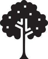 Baum Symbol Symbol Bild Vektor, Illustration von das Baum Botanik im schwarz Bild vektor