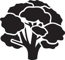 Baum Symbol Symbol Bild Vektor, Illustration von das Baum Botanik im schwarz Bild vektor