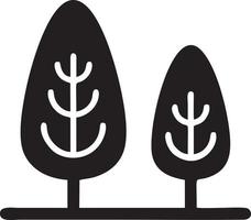 Baum Symbol Symbol Bild Vektor, Illustration von das Baum Botanik im schwarz Bild vektor