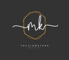 m k mk Initiale Brief Handschrift und Unterschrift Logo. ein Konzept Handschrift Initiale Logo mit Vorlage Element. vektor