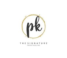 p k pk Initiale Brief Handschrift und Unterschrift Logo. ein Konzept Handschrift Initiale Logo mit Vorlage Element. vektor