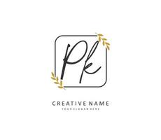 p k pk Initiale Brief Handschrift und Unterschrift Logo. ein Konzept Handschrift Initiale Logo mit Vorlage Element. vektor