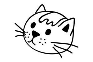 hand dragen katt munkorg ClipArt. söt sällskapsdjur ansikte klotter vektor