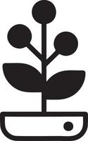 Baum Symbol Symbol Bild Vektor, Illustration von das Baum Botanik im schwarz Bild vektor