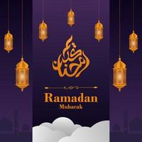 Ramadan Mubarak Hintergrund Vorlage vektor