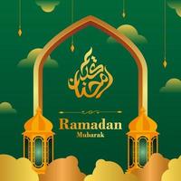 Ramadan Mubarak Hintergrund Vorlage vektor