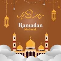 Ramadan Mubarak Hintergrund Vorlage vektor