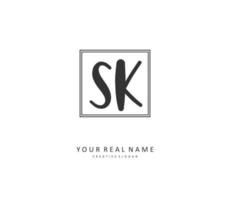 s k sk Initiale Brief Handschrift und Unterschrift Logo. ein Konzept Handschrift Initiale Logo mit Vorlage Element. vektor