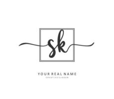 s k sk Initiale Brief Handschrift und Unterschrift Logo. ein Konzept Handschrift Initiale Logo mit Vorlage Element. vektor