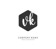 v k vk Initiale Brief Handschrift und Unterschrift Logo. ein Konzept Handschrift Initiale Logo mit Vorlage Element. vektor