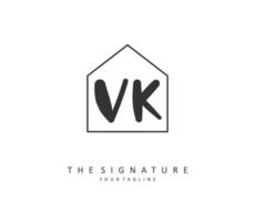 v k vk Initiale Brief Handschrift und Unterschrift Logo. ein Konzept Handschrift Initiale Logo mit Vorlage Element. vektor