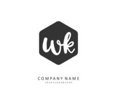 w k wk Initiale Brief Handschrift und Unterschrift Logo. ein Konzept Handschrift Initiale Logo mit Vorlage Element. vektor