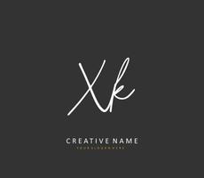 x k xk Initiale Brief Handschrift und Unterschrift Logo. ein Konzept Handschrift Initiale Logo mit Vorlage Element. vektor