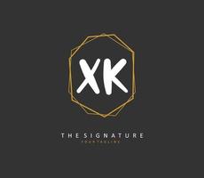 x k xk Initiale Brief Handschrift und Unterschrift Logo. ein Konzept Handschrift Initiale Logo mit Vorlage Element. vektor