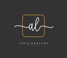 al första brev handstil och signatur logotyp. en begrepp handstil första logotyp med mall element. vektor