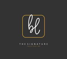 bl Initiale Brief Handschrift und Unterschrift Logo. ein Konzept Handschrift Initiale Logo mit Vorlage Element. vektor