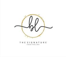 bl Initiale Brief Handschrift und Unterschrift Logo. ein Konzept Handschrift Initiale Logo mit Vorlage Element. vektor