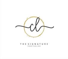 cl Initiale Brief Handschrift und Unterschrift Logo. ein Konzept Handschrift Initiale Logo mit Vorlage Element. vektor