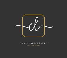 cl Initiale Brief Handschrift und Unterschrift Logo. ein Konzept Handschrift Initiale Logo mit Vorlage Element. vektor